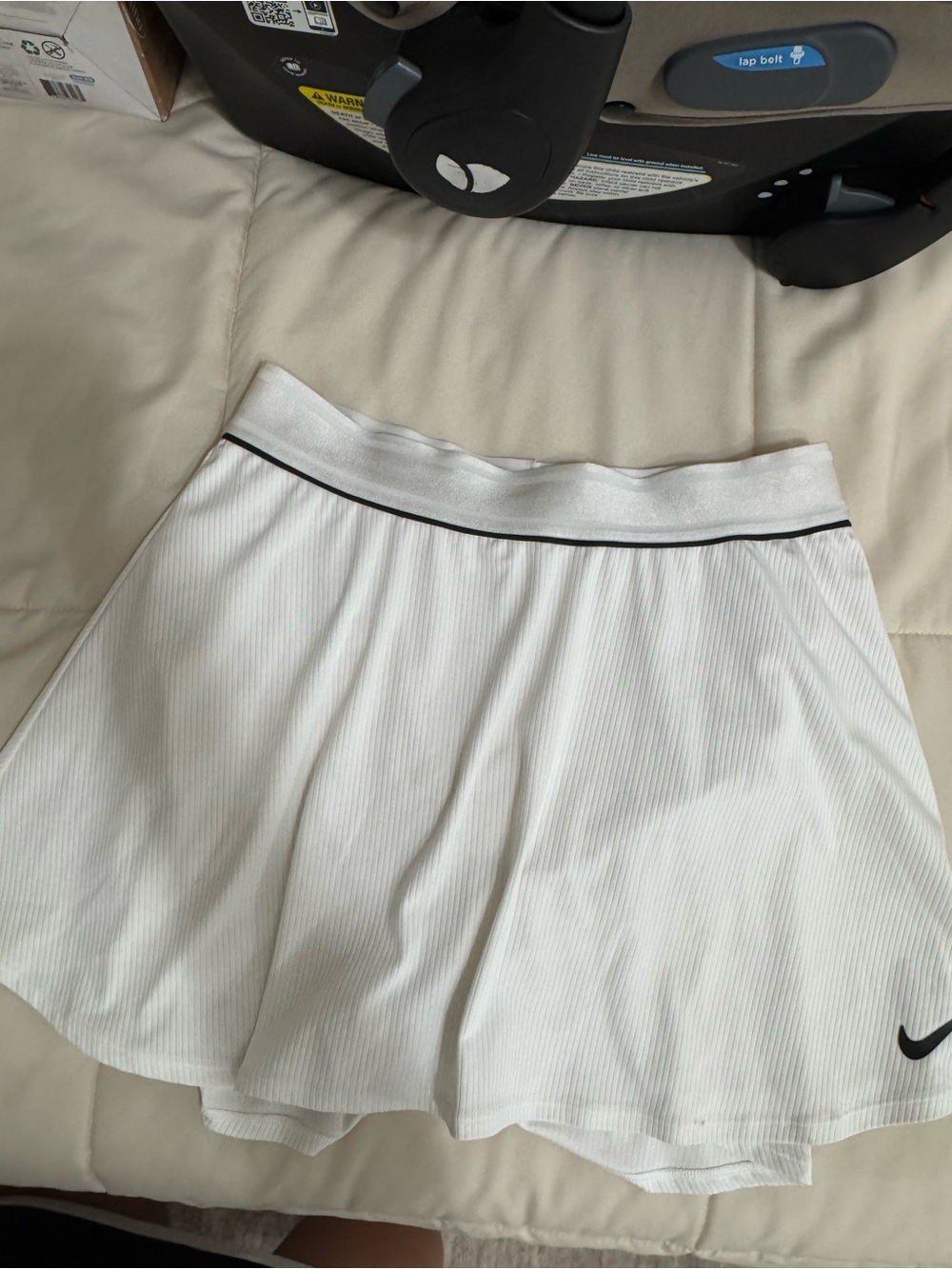 Nike White Skater Tennis Skirt with Black Trim